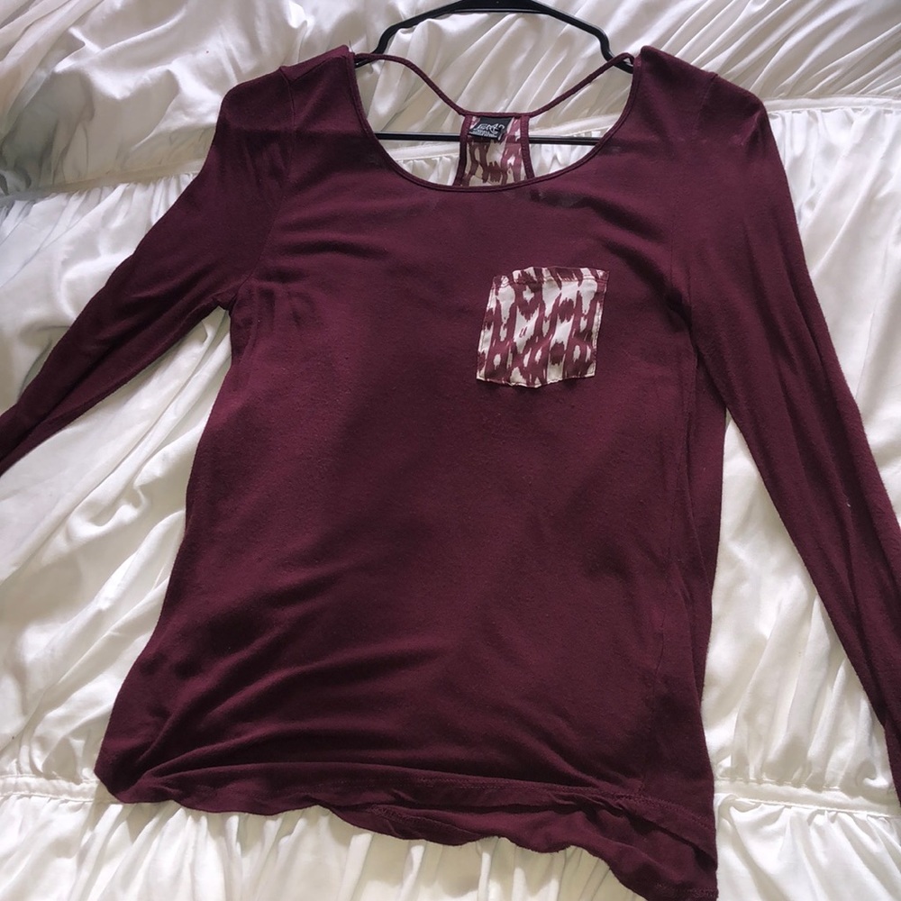 Maroon Top with Designed Back